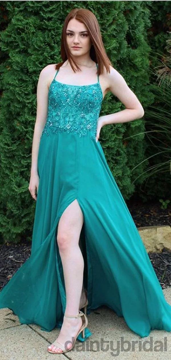 A-line Chiffon Floor Length Long Prom Dresses Evening Dresses.DB10252