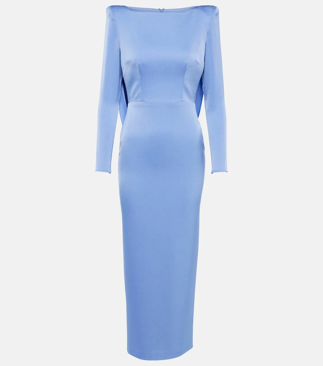 Alex Perry draped crepe satin midi dress, blue