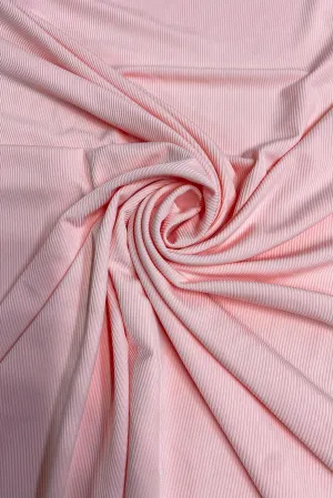 Apricot Blush Ribbed Stretch Jersey