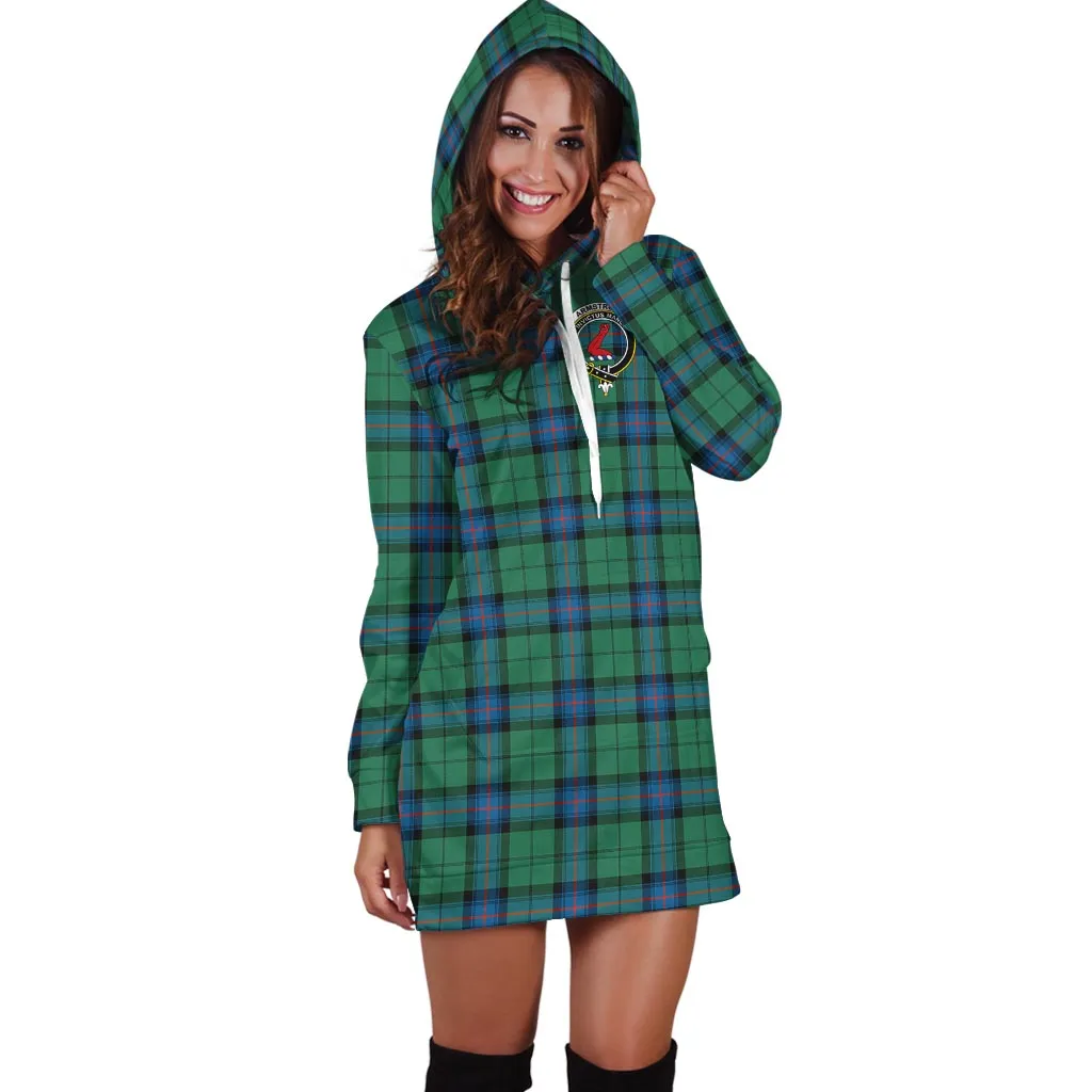 Armstrong Ancient Tartan Hoodie Dress with Family Crest