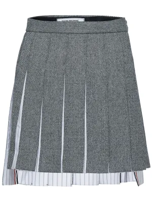 Back Pleated Thigh Length Skirt