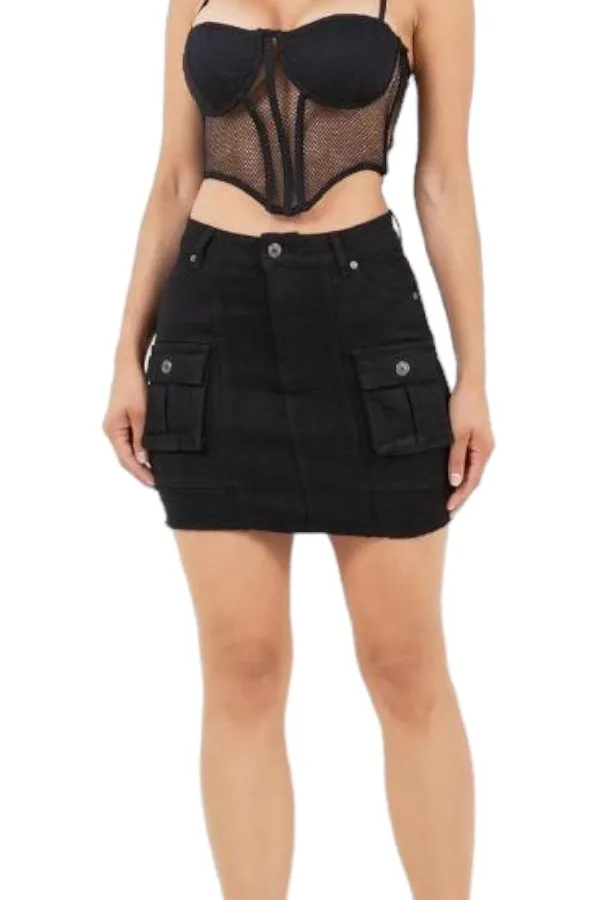 Cargo Denim Skirt