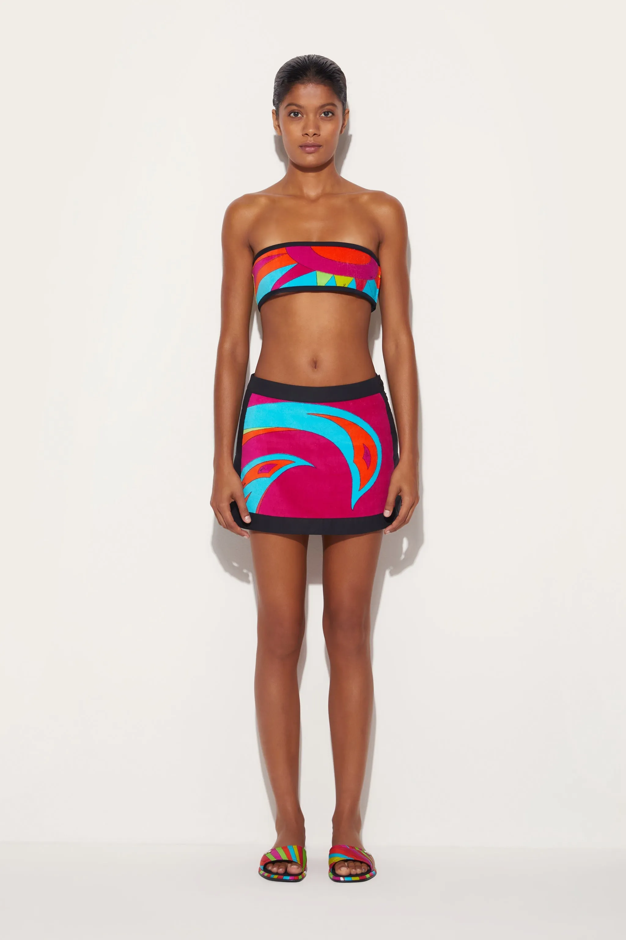 Cigni-Print Cotton Mini Skirt