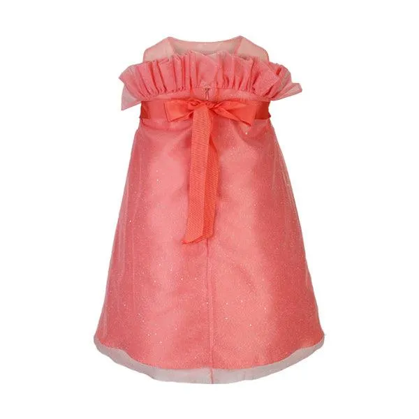 CORAL A- LINE MIKADO DRESS