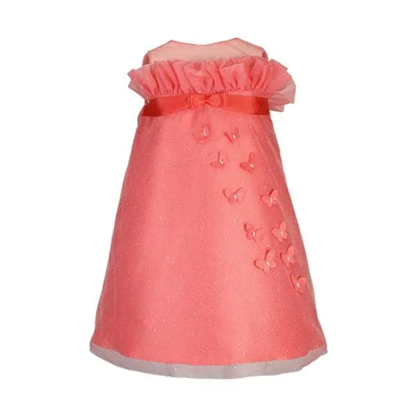 CORAL A- LINE MIKADO DRESS