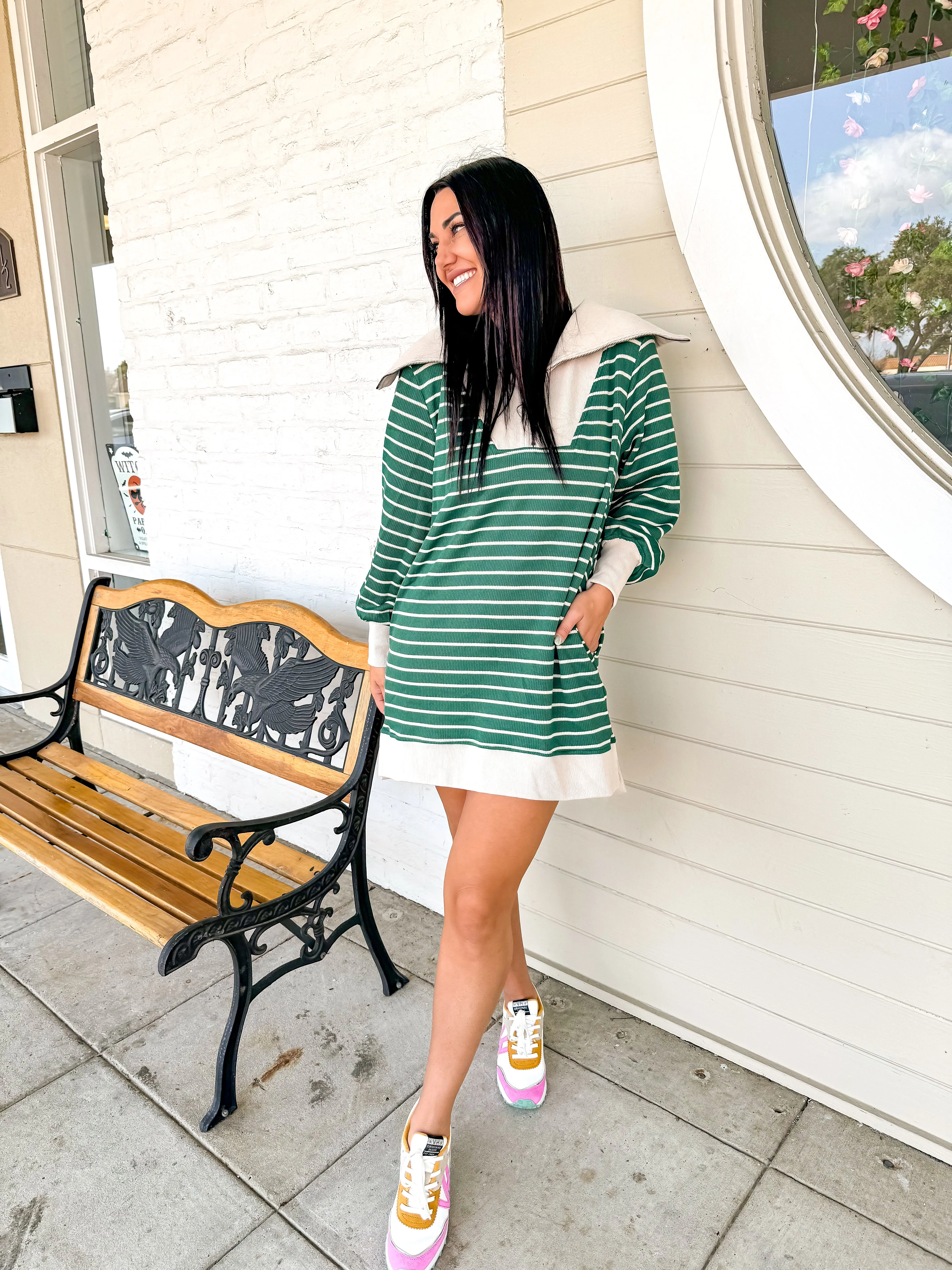 Cozy Location Green Dress