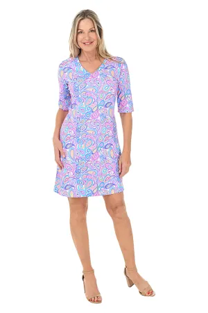 Dazzling Paisley V-Neck UPF50  Dress