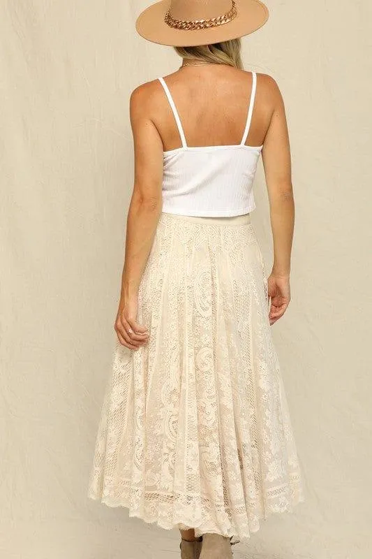 Elegant floral lace skirt