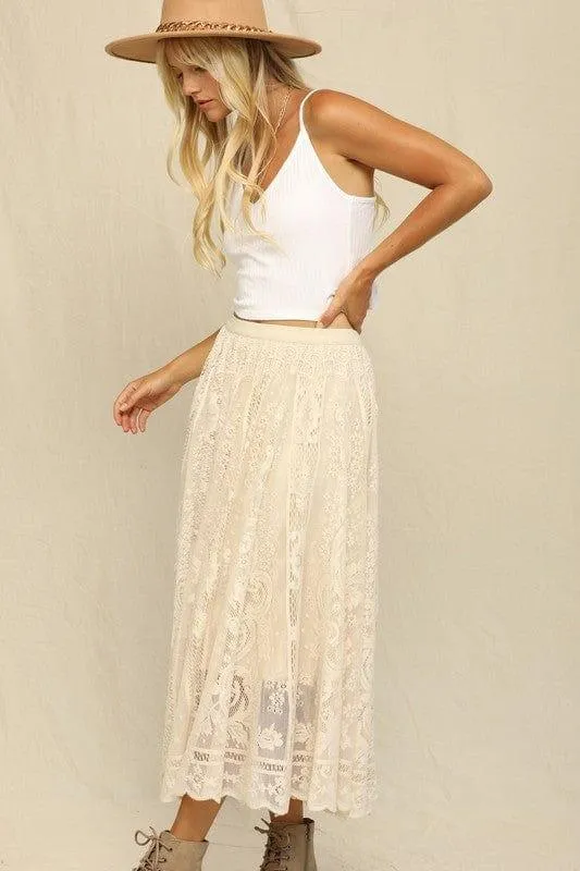 Elegant floral lace skirt