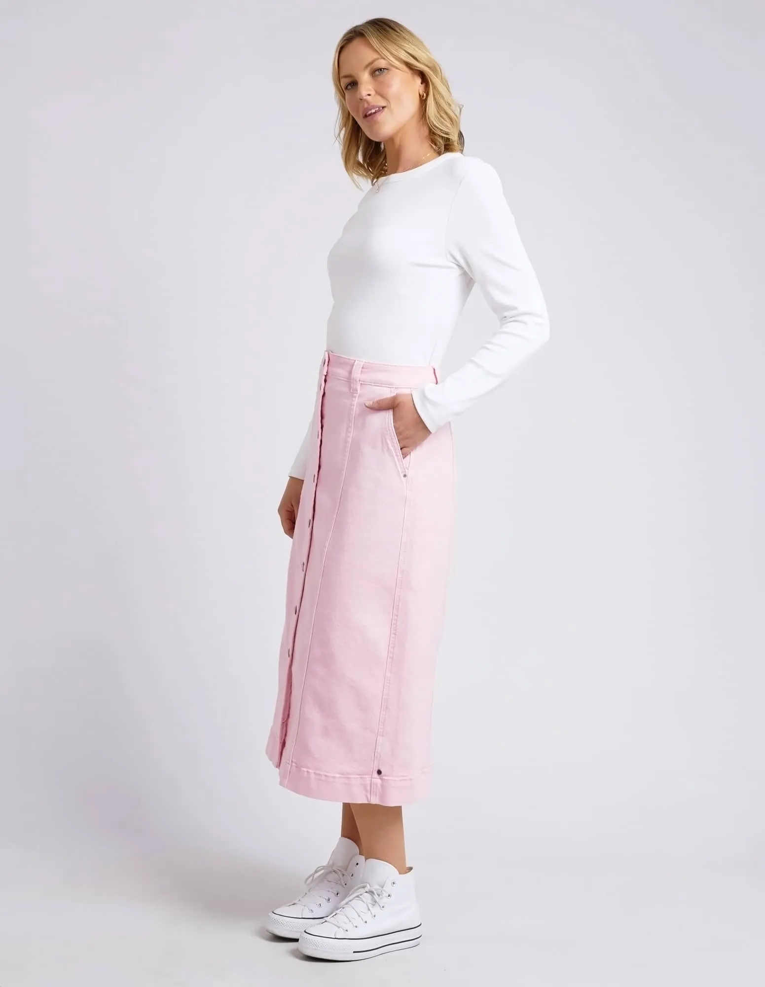 Elm x Janey Forbes Florence Button Thru Skirt