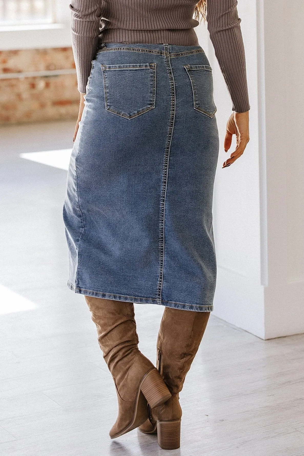 Esther Long Denim Skirt