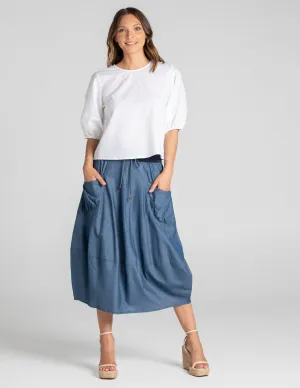 Guru Skirt - Blue Chambray