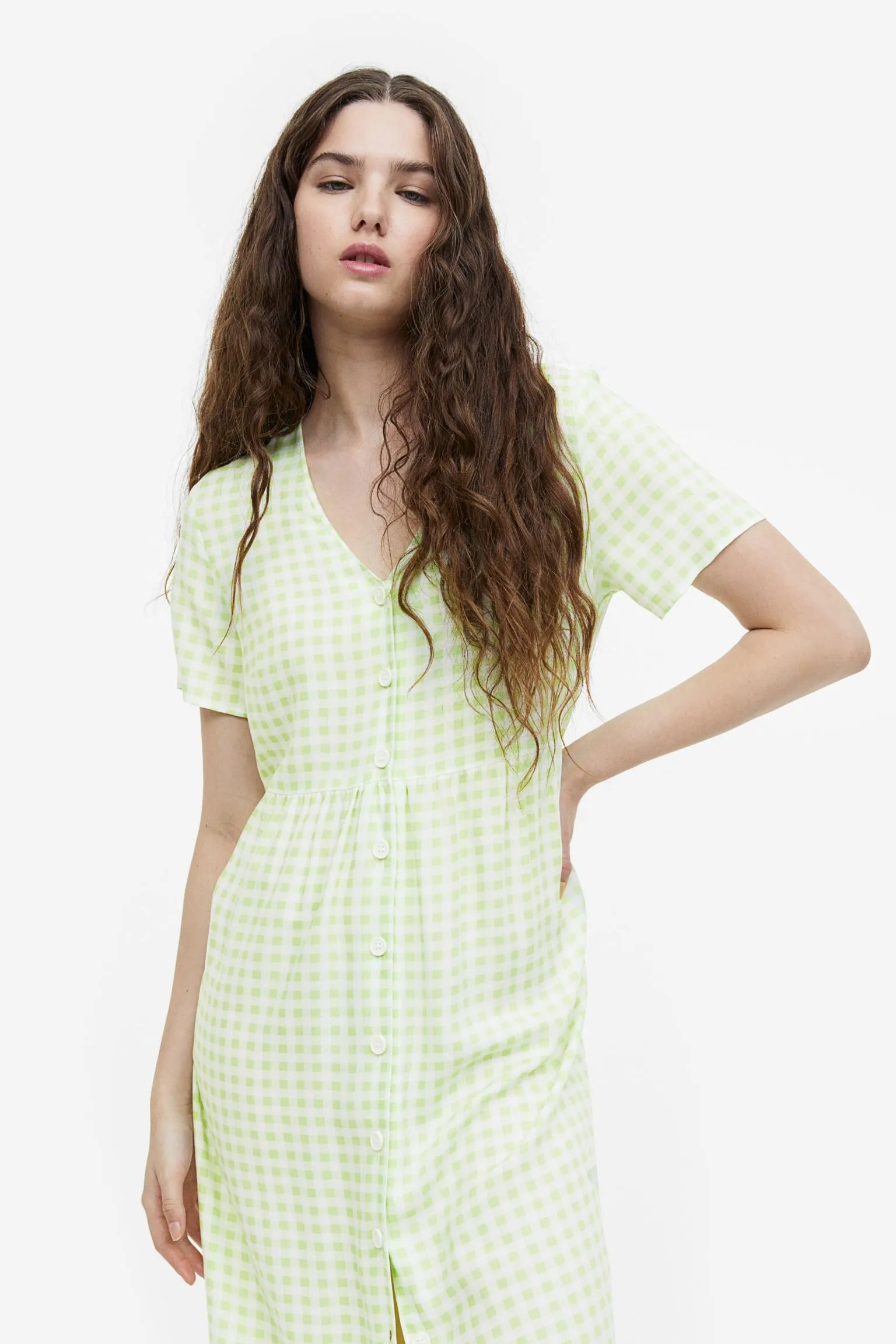 H&M Button-front dress, light green