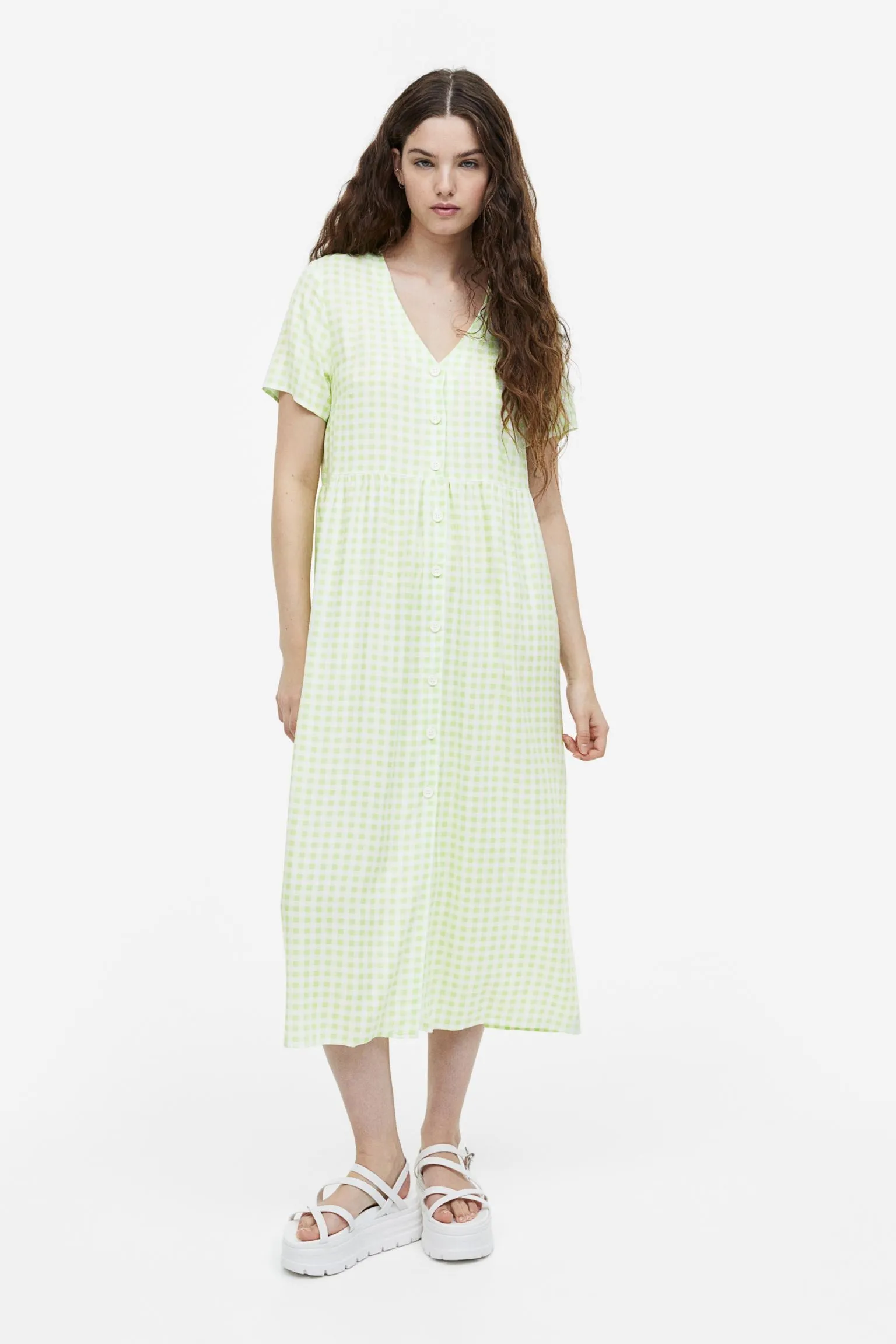 H&M Button-front dress, light green