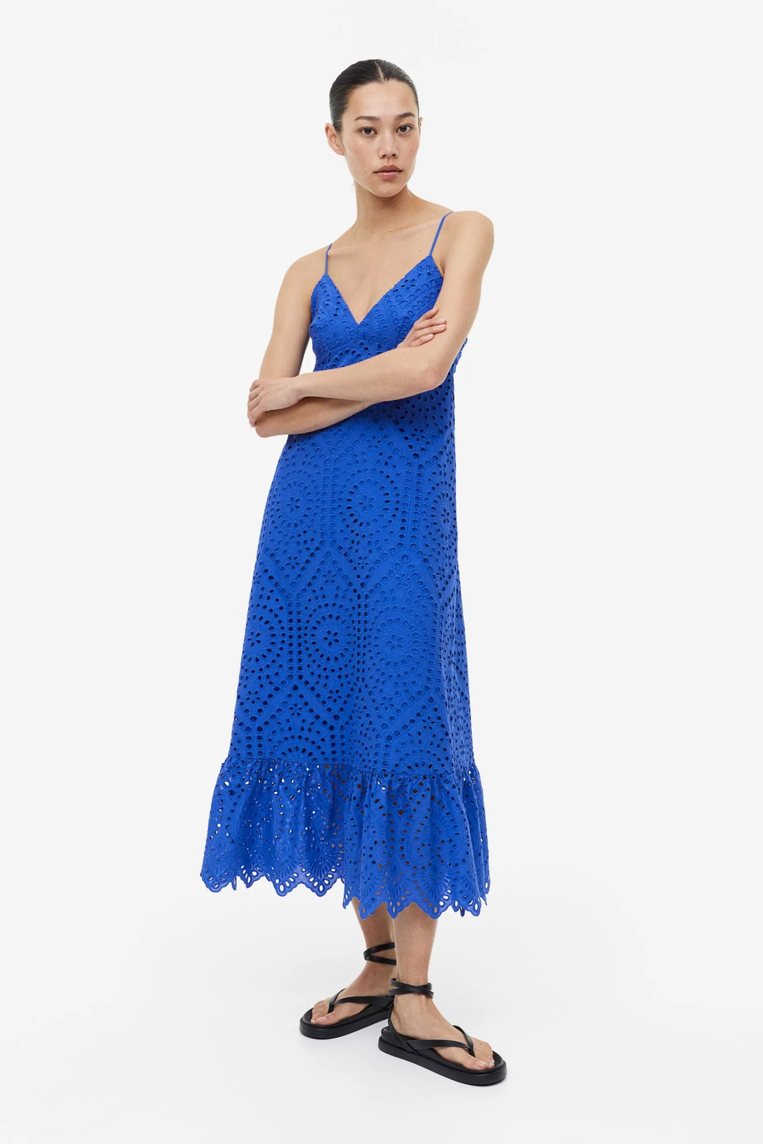 H&M Eyelet Embroidery dress, blue