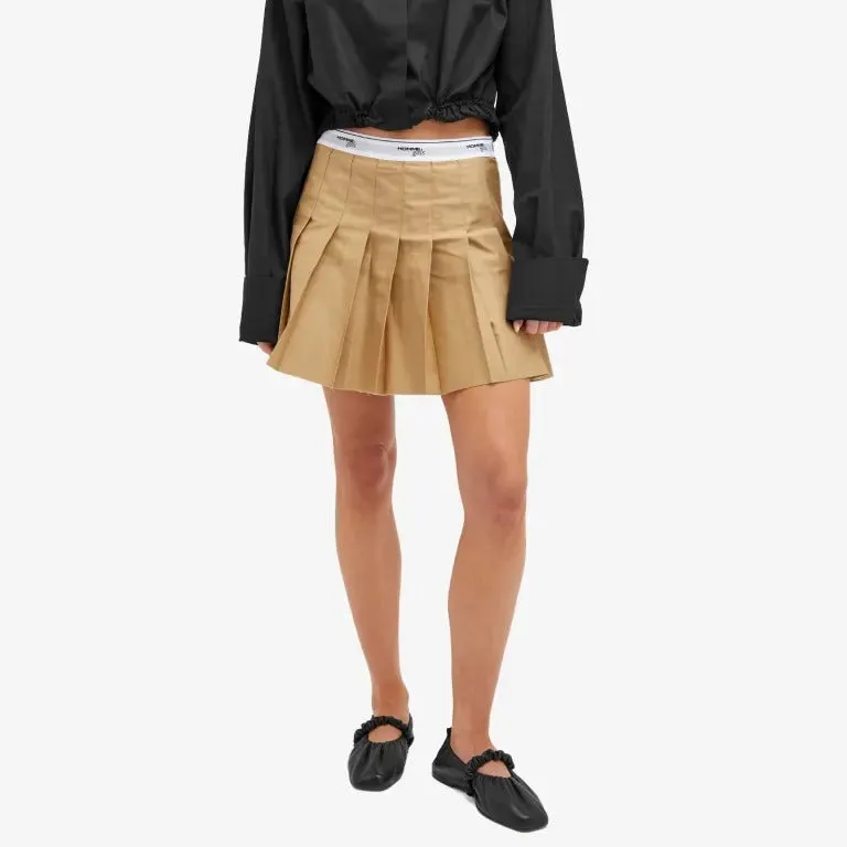 Hommegirls Pleated mini skirt, khaki