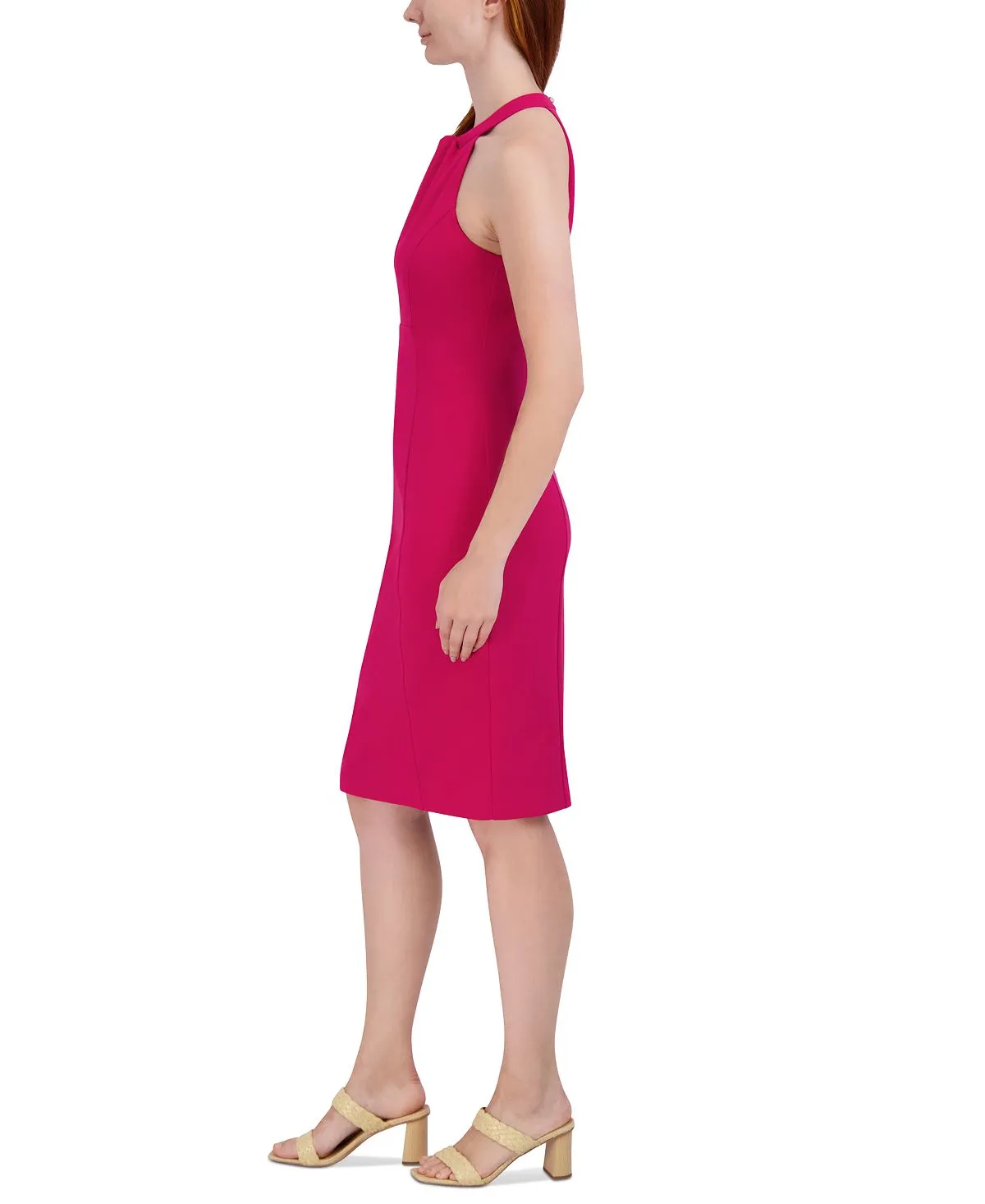 julia jordan sleeveless halterneck sheath dress