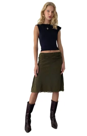 MOTEL - "Erato" Skirt - Middle Leg Green Skirt