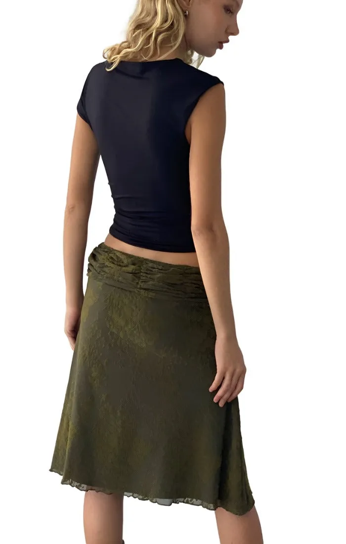 MOTEL - "Erato" Skirt - Middle Leg Green Skirt