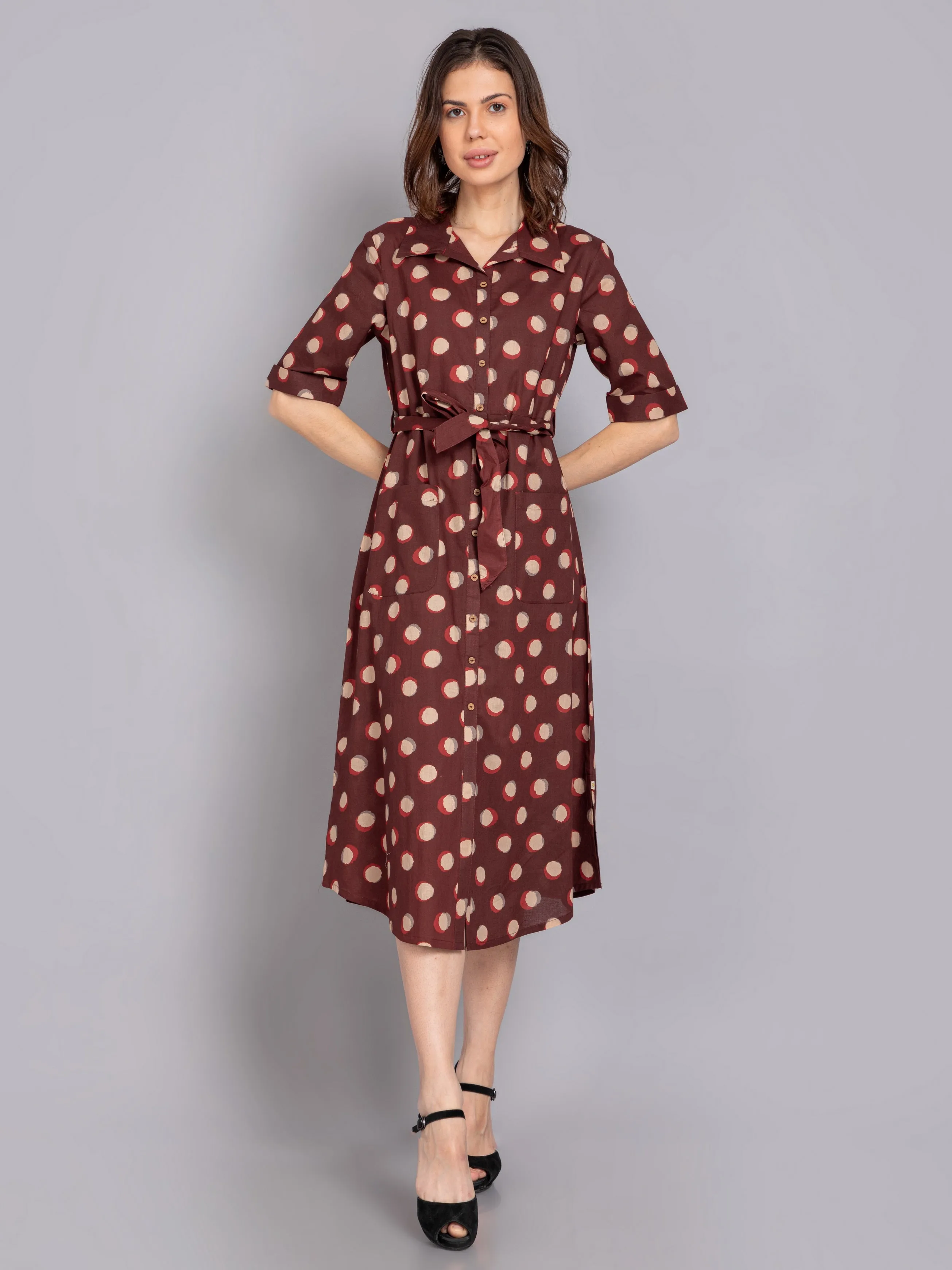 Mul-Cotton Printed A-Line Dress