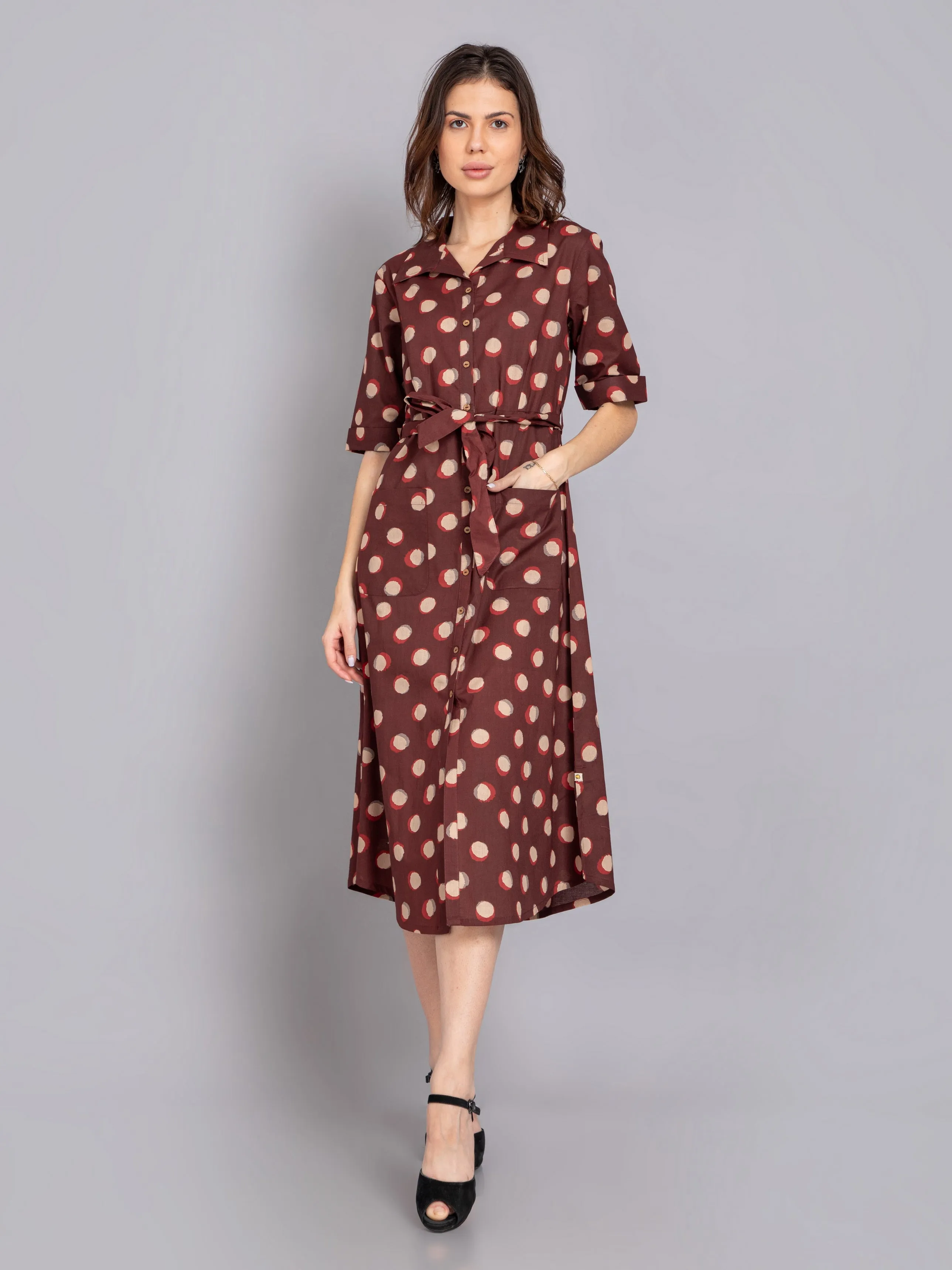 Mul-Cotton Printed A-Line Dress