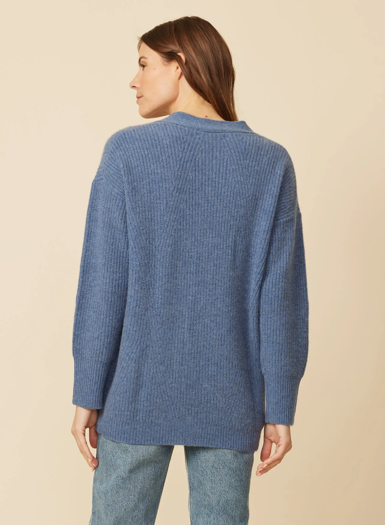 Newport Cashmere Cardigan - Cerulean