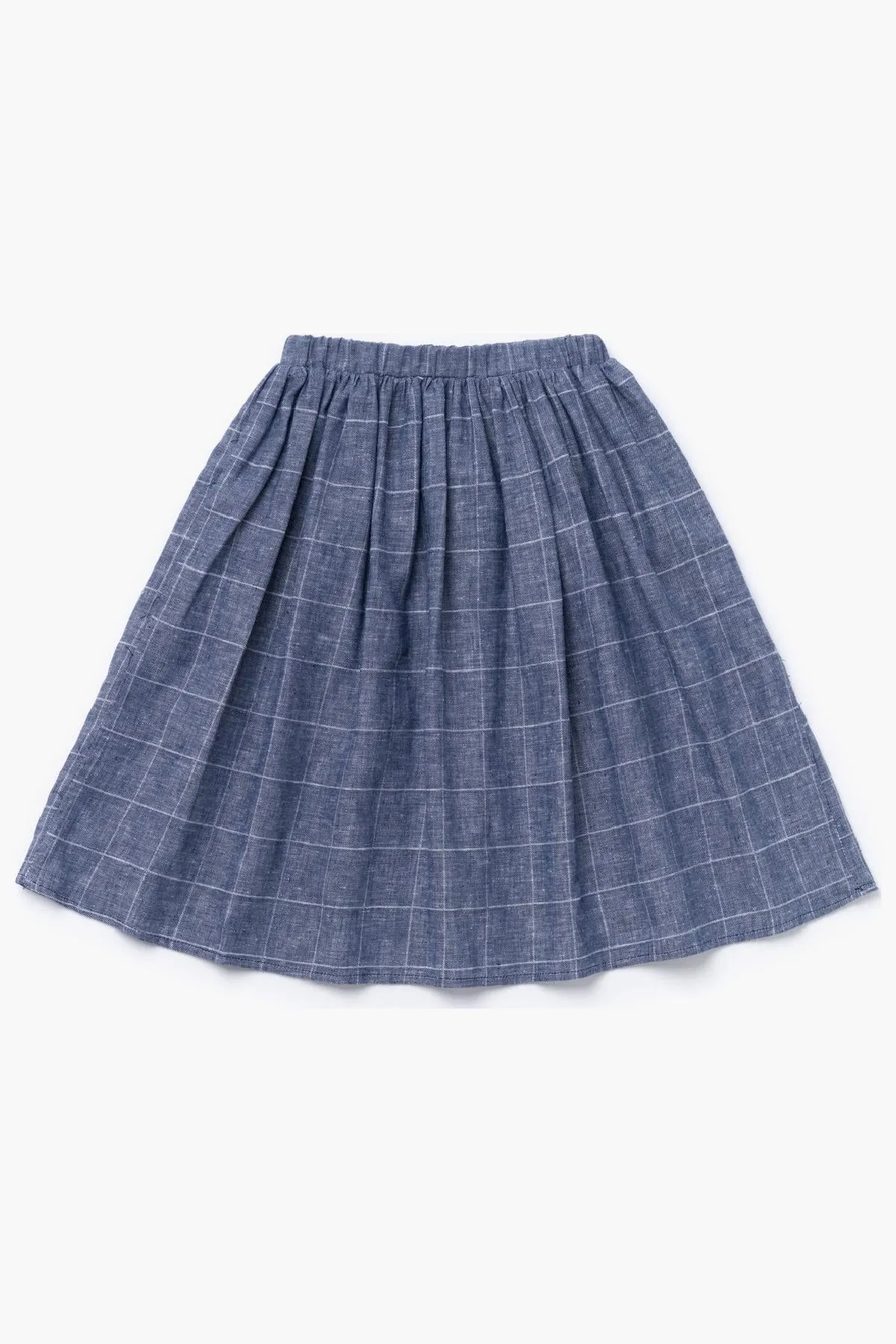 OMAMImini Windowpane Midi Girls Skirt