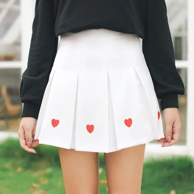 Pleated Heart Skirt