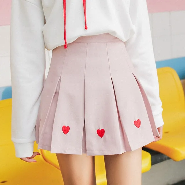 Pleated Heart Skirt