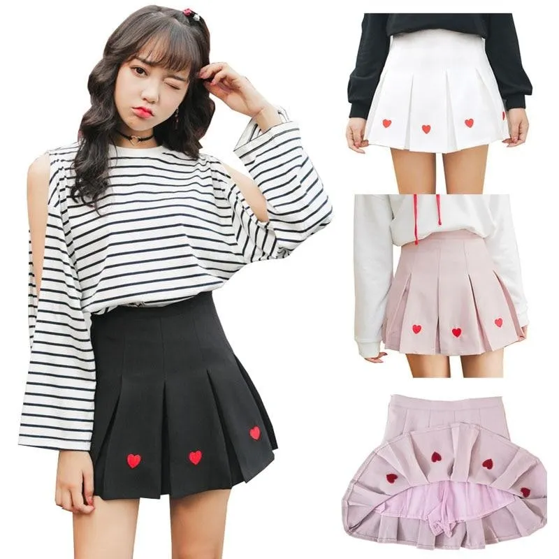 Pleated Heart Skirt