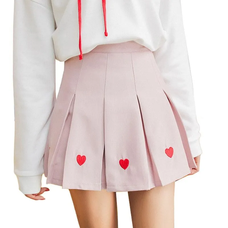 Pleated Heart Skirt