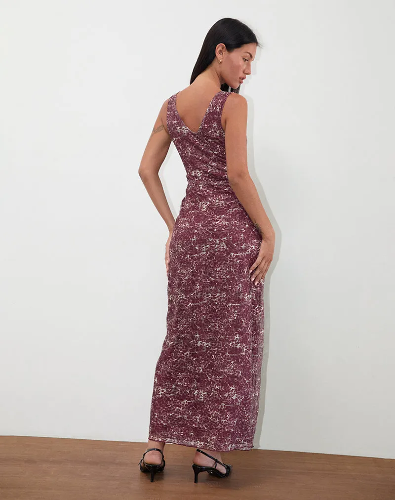 Vatika Maxi Dress in Abstract Leo Spot