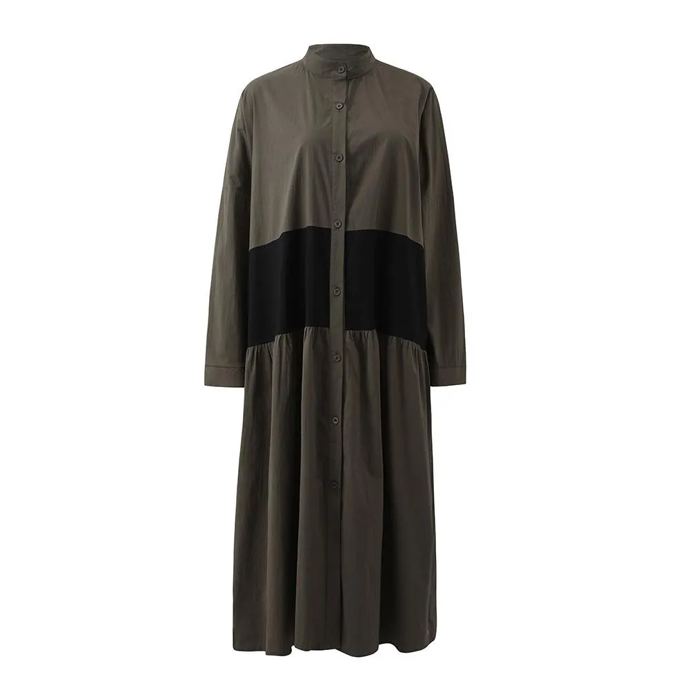 Women Causal Linen Contrast Long Cozy Fall Dresses