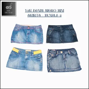 Y2K DENIM MICRO MINI SKIRTS - BUNDLE 2 - 10 PCS