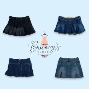 Y2K Throwback Pleated Denim Mini Skirts - 10 Pieces ( BC-10-33 )